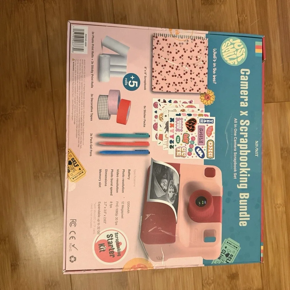 MUVNT Just Chillin Instant Print Camera Scrapbooking Bundle Starter Kit Pink